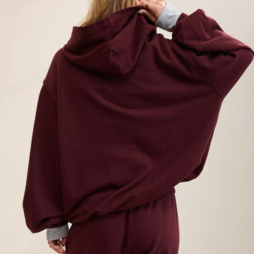 Lightweight Drapey Fleece Oversized Hooded Sweatshirt Hoodie